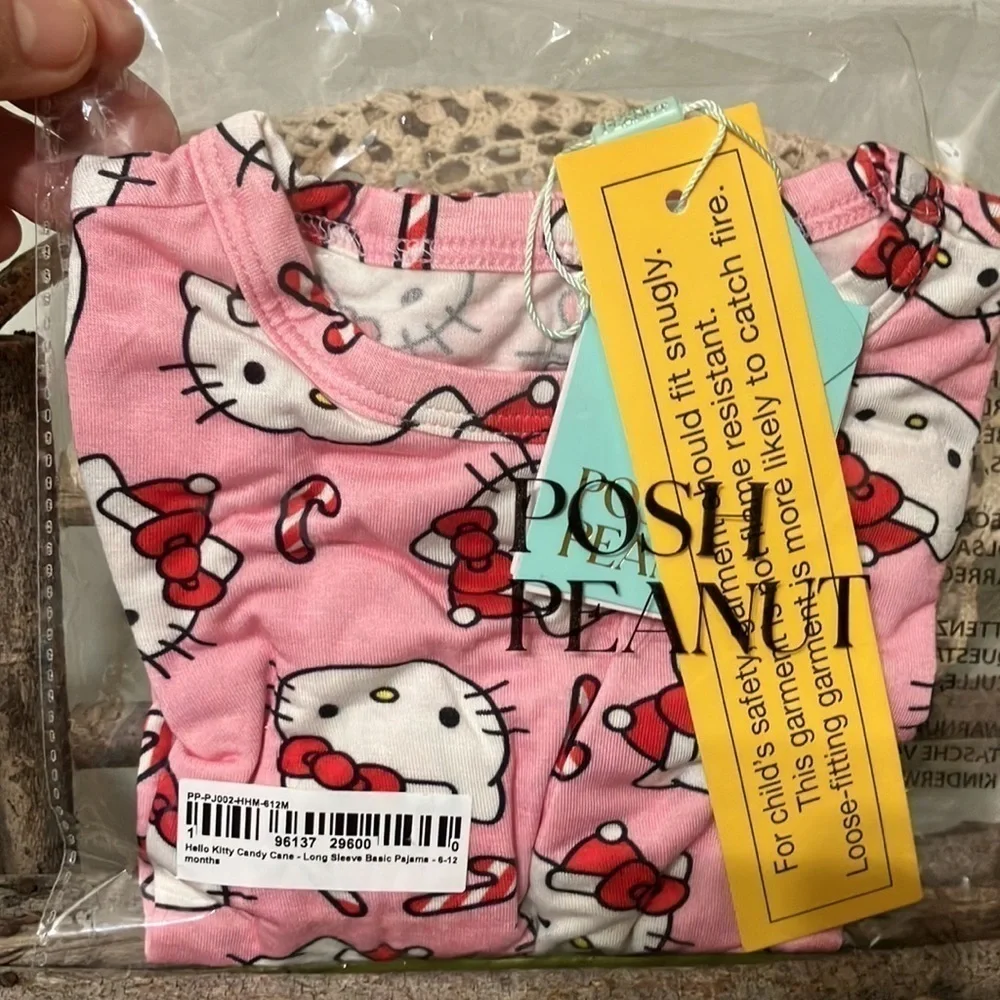 NEW Posh Peanut HELLO KITTY CANDY CANE LONG SLEEVE CHRISTMAS PAJAMAS